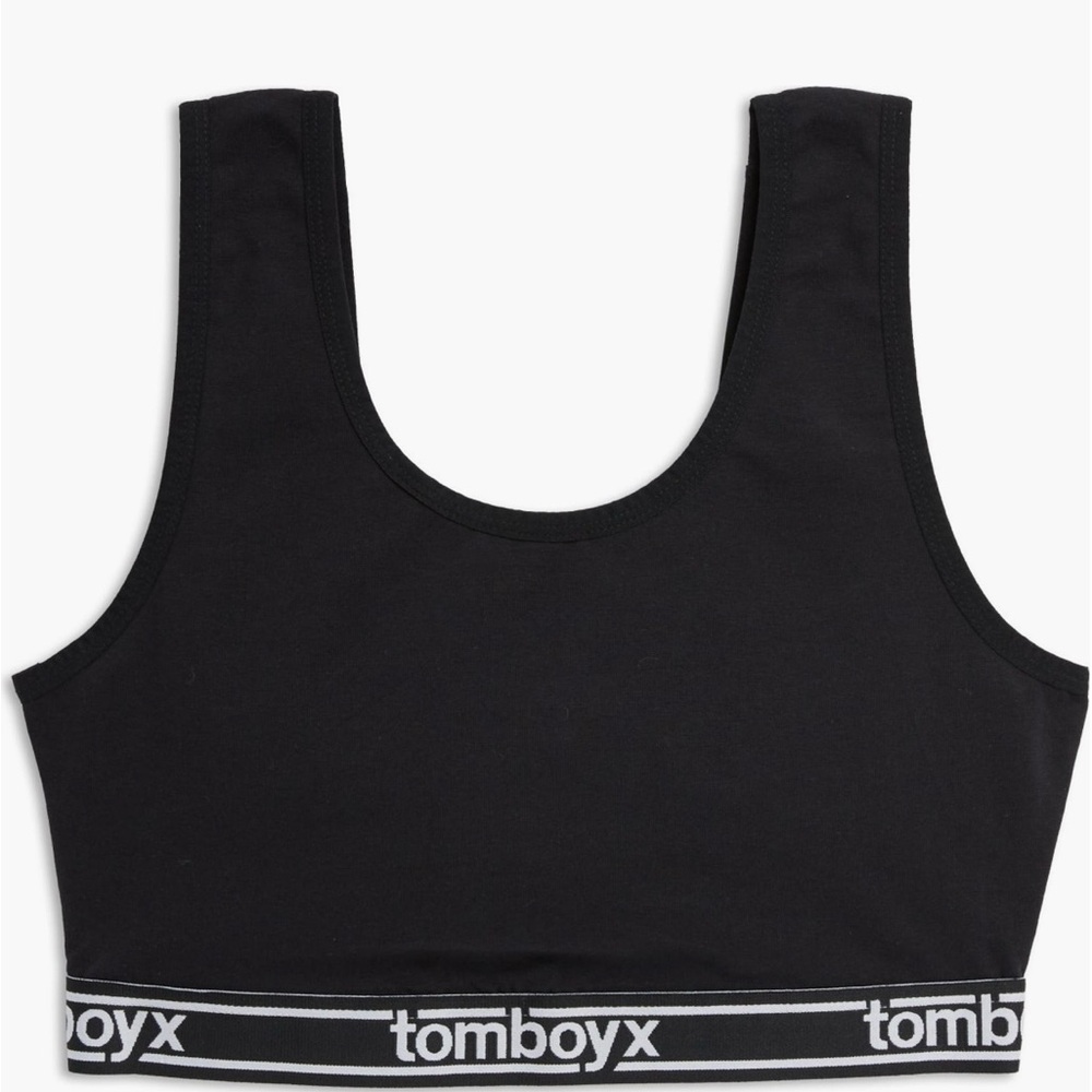 TomboyX Essentials Soft Bra in Black Logo